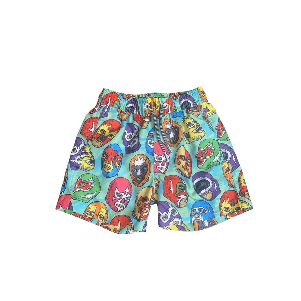 Boardies Lucha Libre Mexican Wrestler Masks Shorts Boys Size 3/4 Youth Pockets